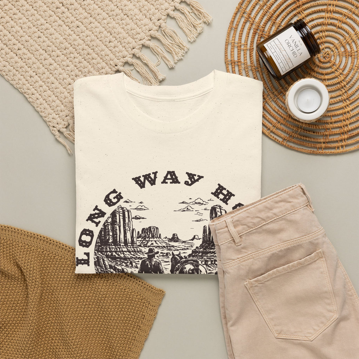 Long Way Home T‑Shirt — Vintage Cowboy Western Graphic Tee