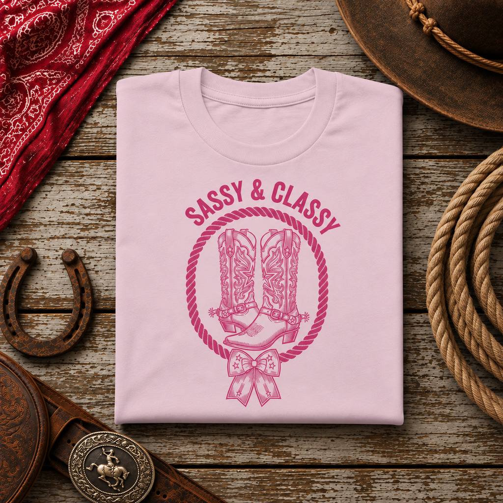 Sassy & Classy Pink Cowboy Boots T-Shirt