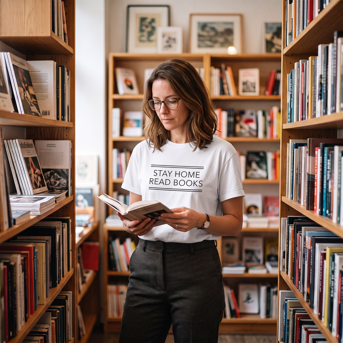 Stay Home Read Books Tee — Cozy Book Lover T-Shirt