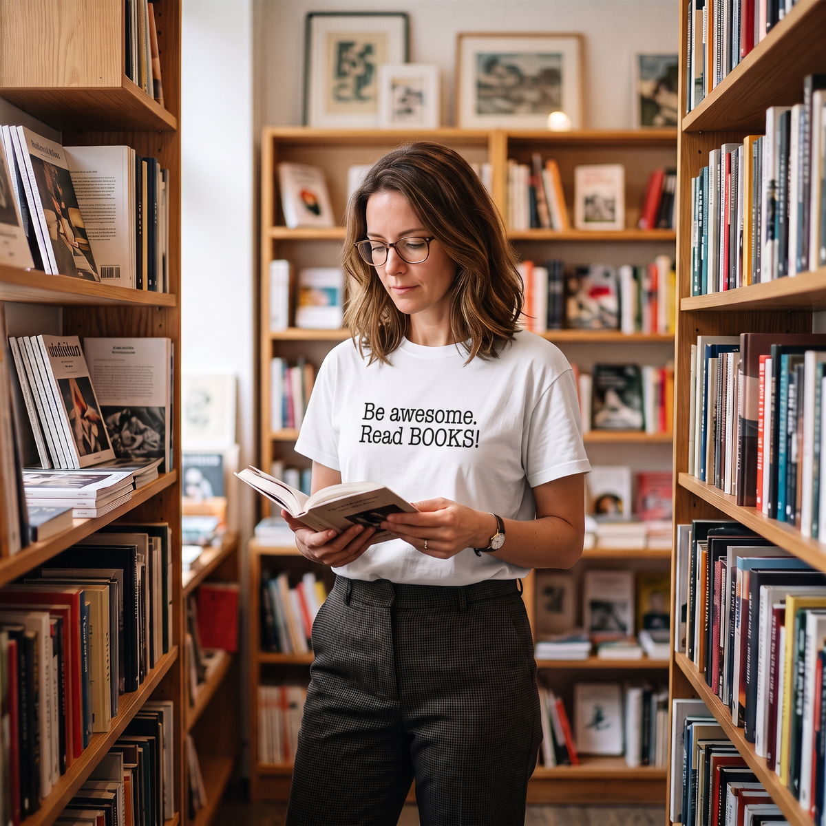 Be Awesome Read Books T-Shirt — Inspirational Reading Tee
